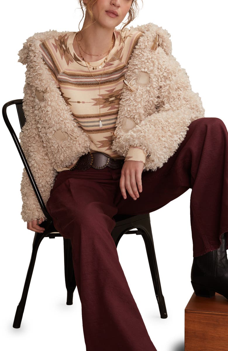 Lucky Brand Cloud Raglan Sleeve Knit Top, Alternate, color, Neutral Combo