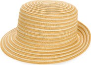 NORDSTROM RACK Two Tone Stripe Paper Woven Bucket Hat
