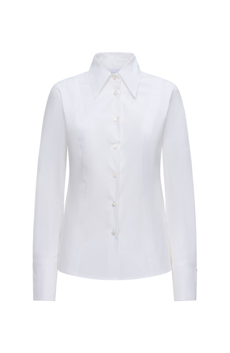 Callas Milano Ripley Button Front Fitted Shirt, Main, color, White