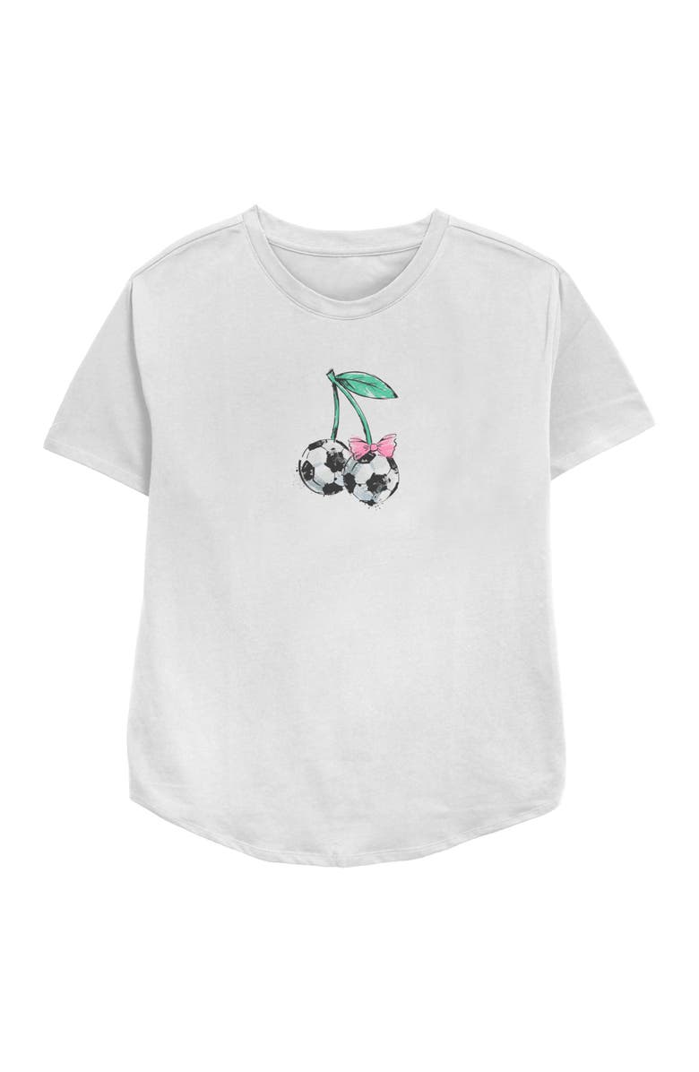 Lost Gods Women's Lost Gods Soccer Cherries Watercolor Sketch Graphic T-Shirt, Main, color, White