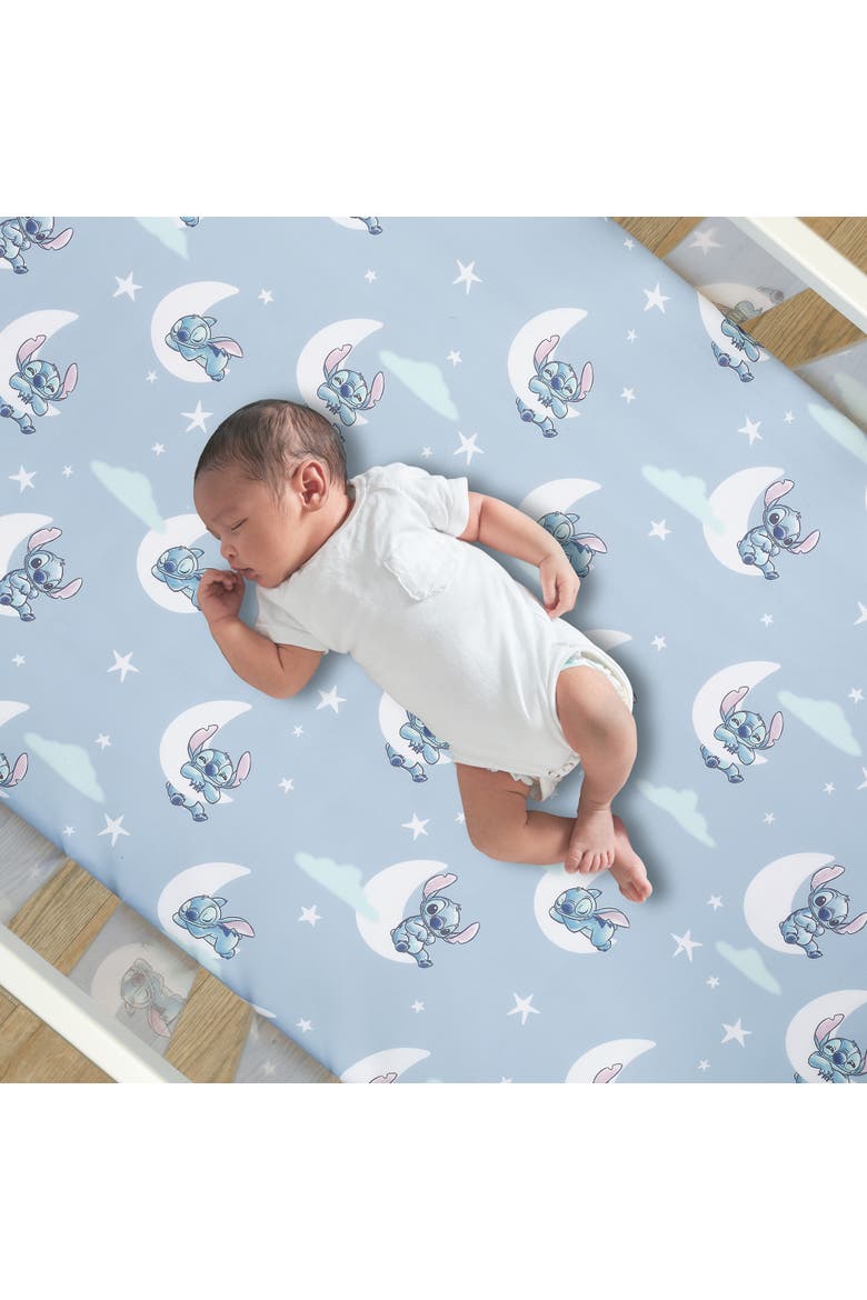 Disney Baby Stitch 3-Piece Nursery Crib Bedding Set, Alternate, color, Blue