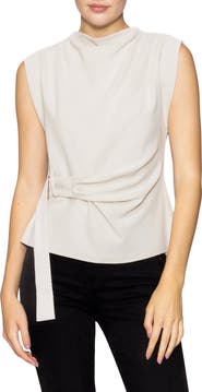 MELLODAY Buckle Front Extended Sleeve Top
