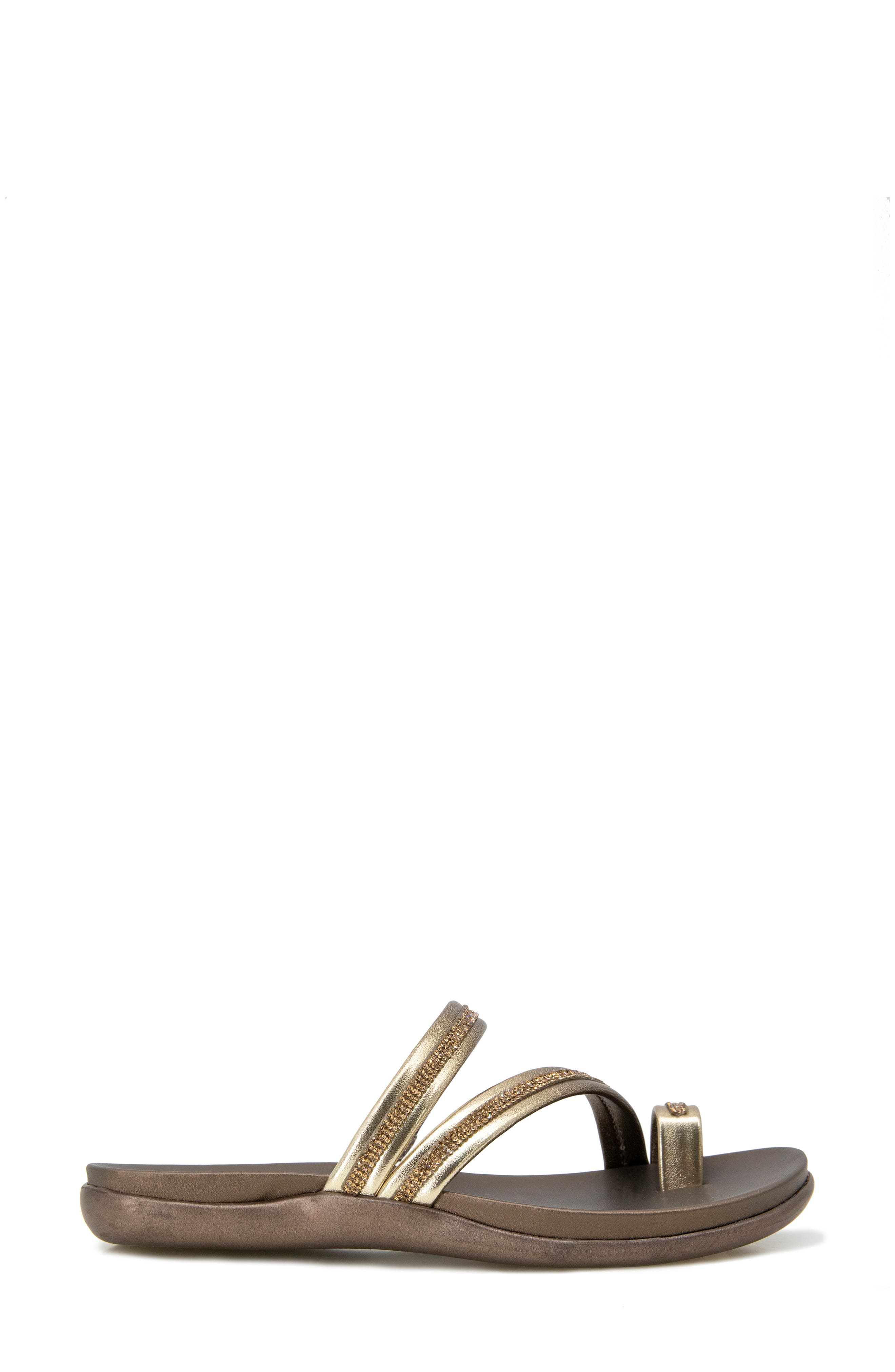 Gia Crystal Strap Slide Sandal, Alternate, color, BRONZE