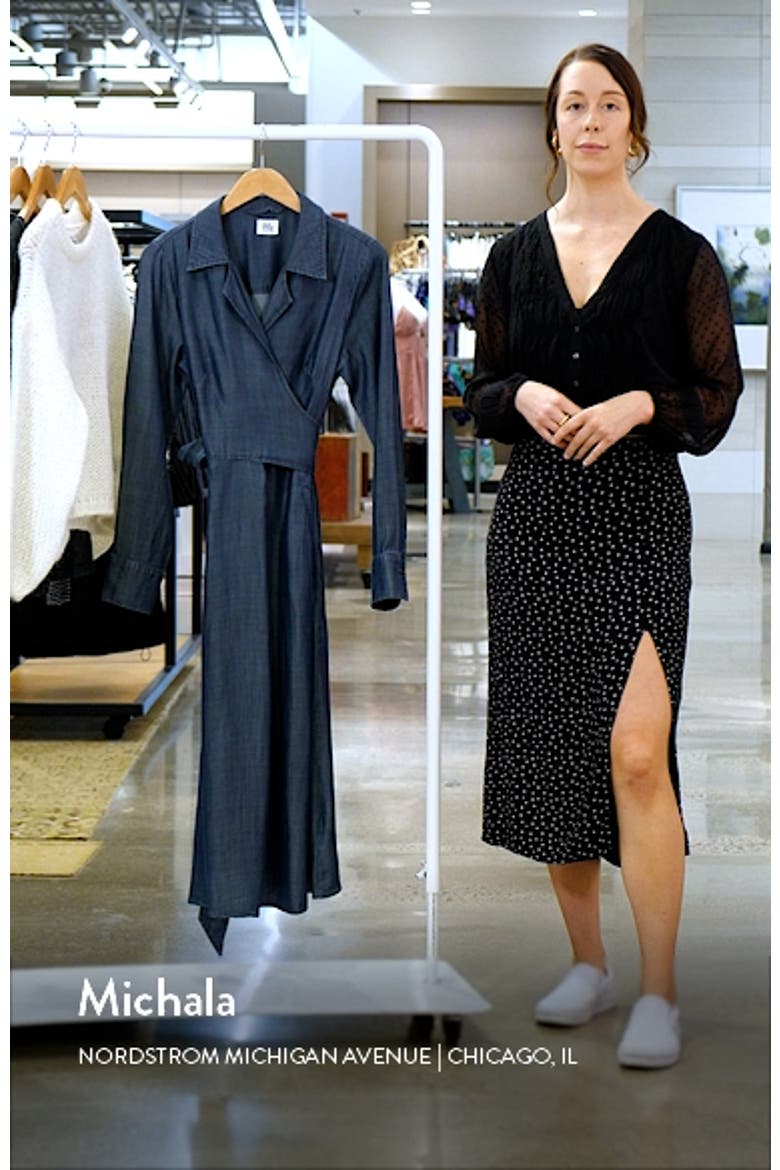 Tie Waist Long Sleeve Denim Maxi Dress video