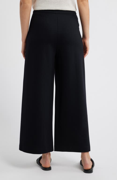Caslonr Caslon(r) Wide Leg Crop Ponte Pants In Black