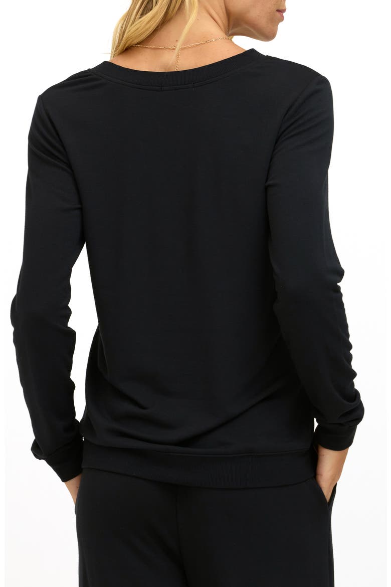 Edwina Fleece Sweatshirt, Alternate, color, BLACK