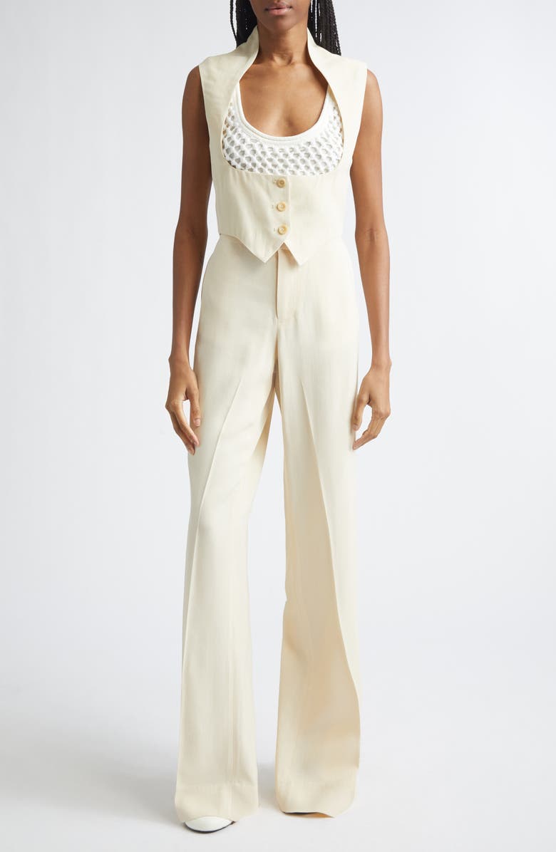Diotima Décolleté Vest, Alternate, color, Ecru