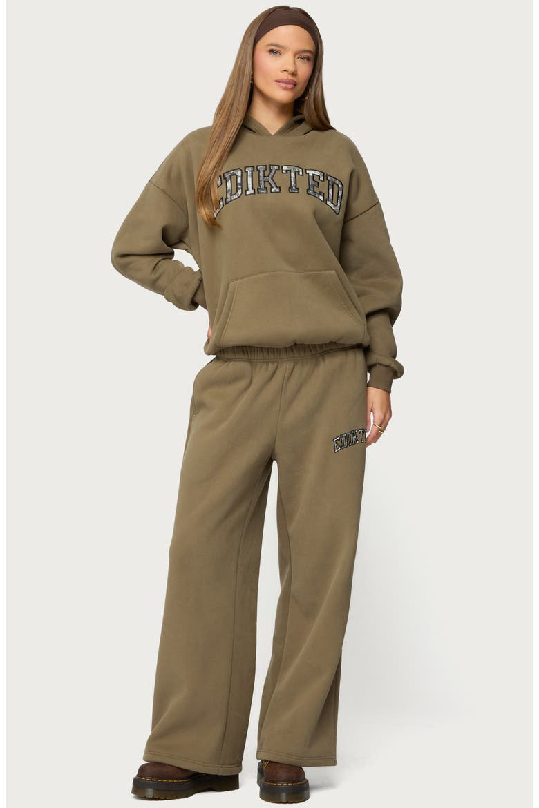 Camo Crush Oversize Fleece Logo Hoodie, Alternate, color, OLIVE