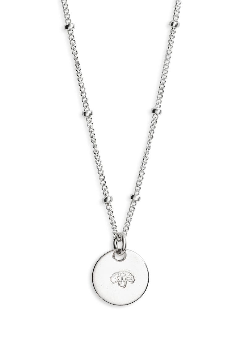 Petite Birth Flower Necklace, Main, color, STERLING SILVER