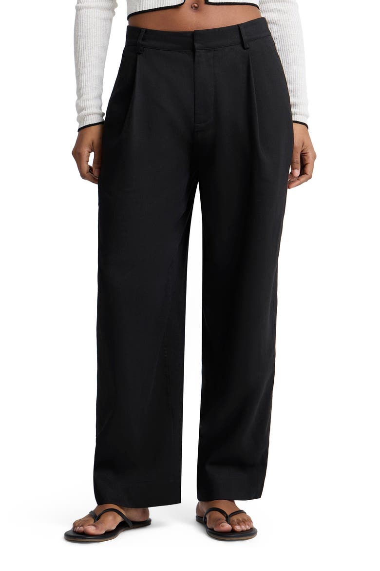 High-Waist Straight Leg Pant, Alternate, color, Black