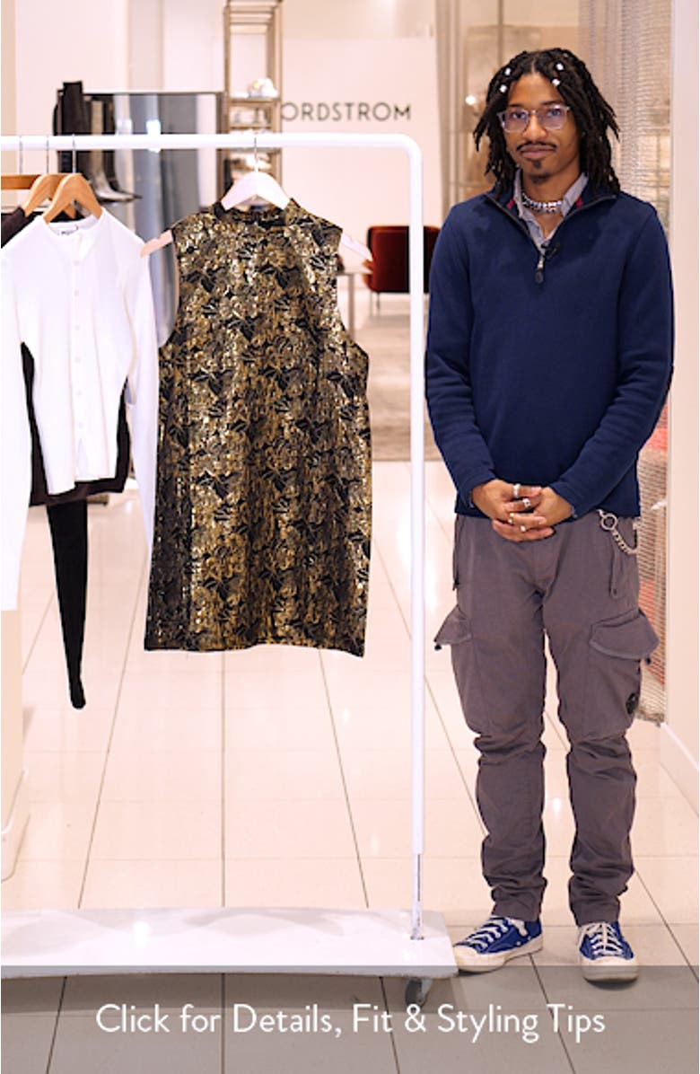 Memoria Metallic Jacquard Cocktail Dress, sales video thumbnail