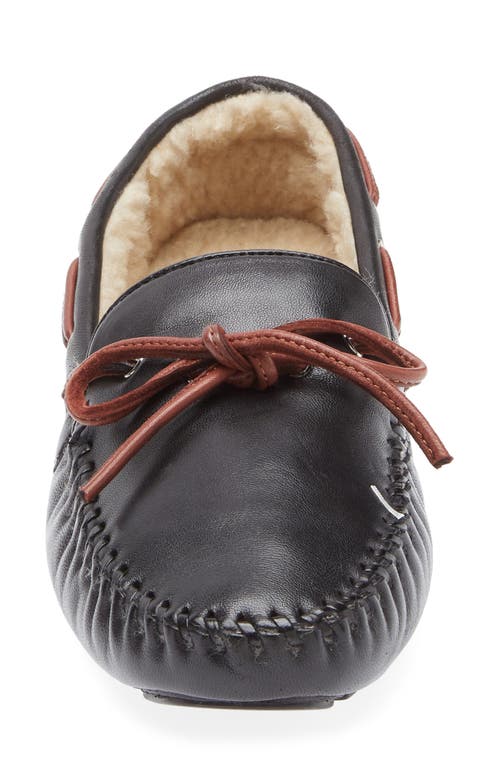 Robert Zur Bowie Faux Shearling Lined Driving Loafer In Black