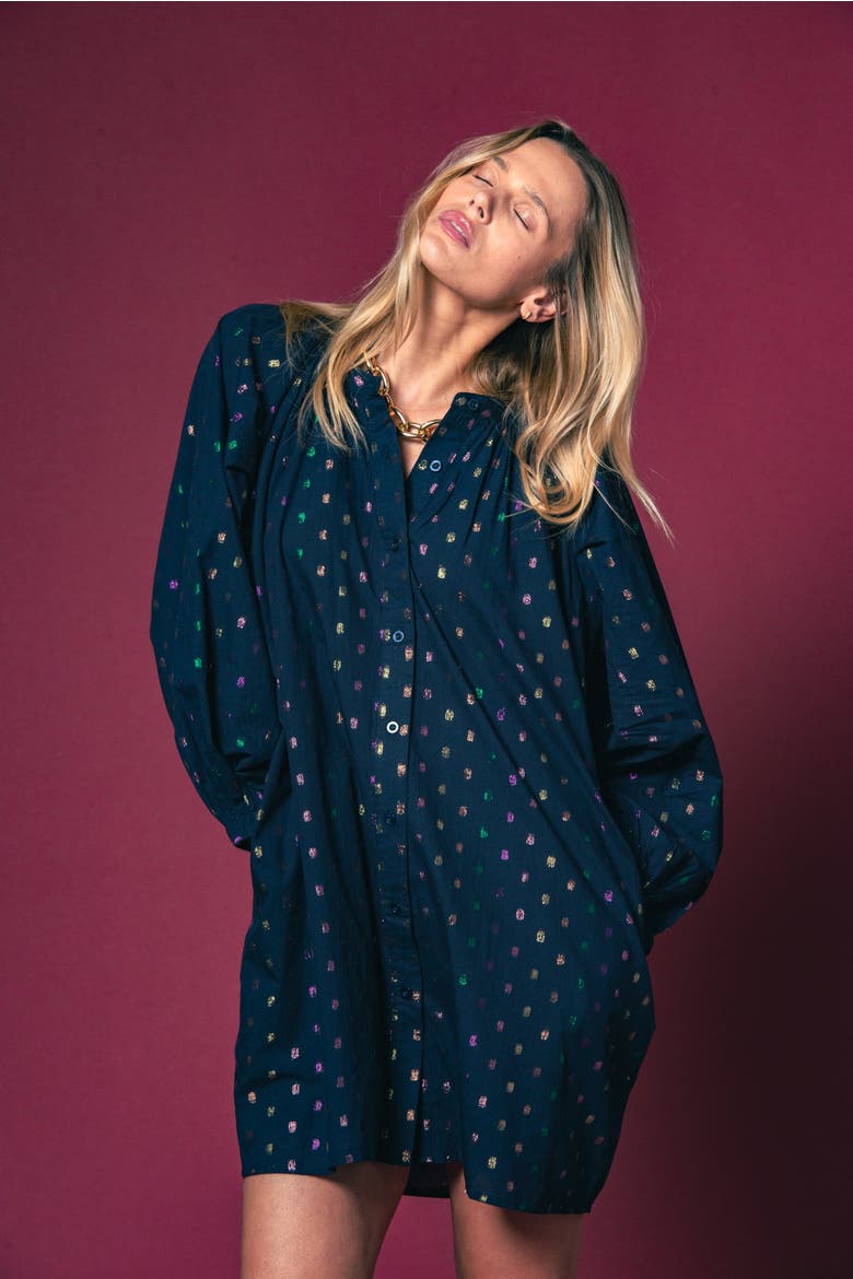The Minka Dress, Alternate, color, Navy Lurex