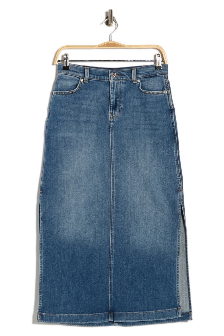 Denim Midi Skirt, Alternate, color, MIDELT