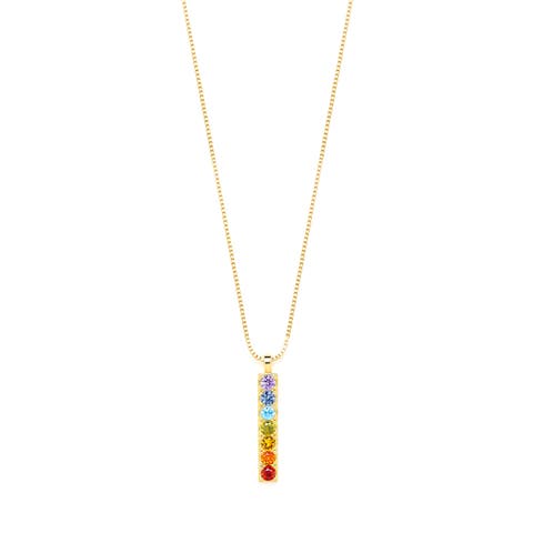 Chakra Align Rainbow Bar Necklace