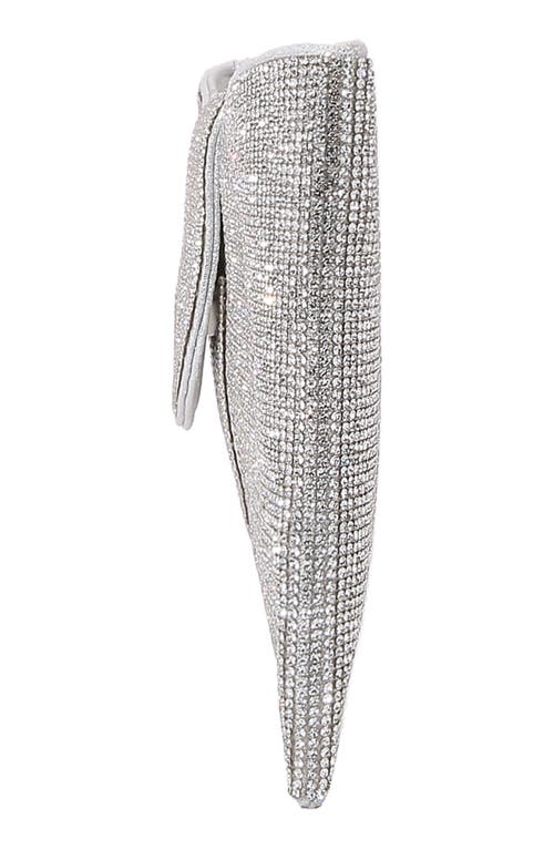 Berness Rhinestone Bow Clutch In Silver