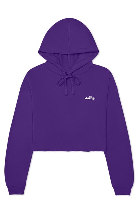 Womens Salty Midweight Fleece Cropped Hooded Sweatshirt