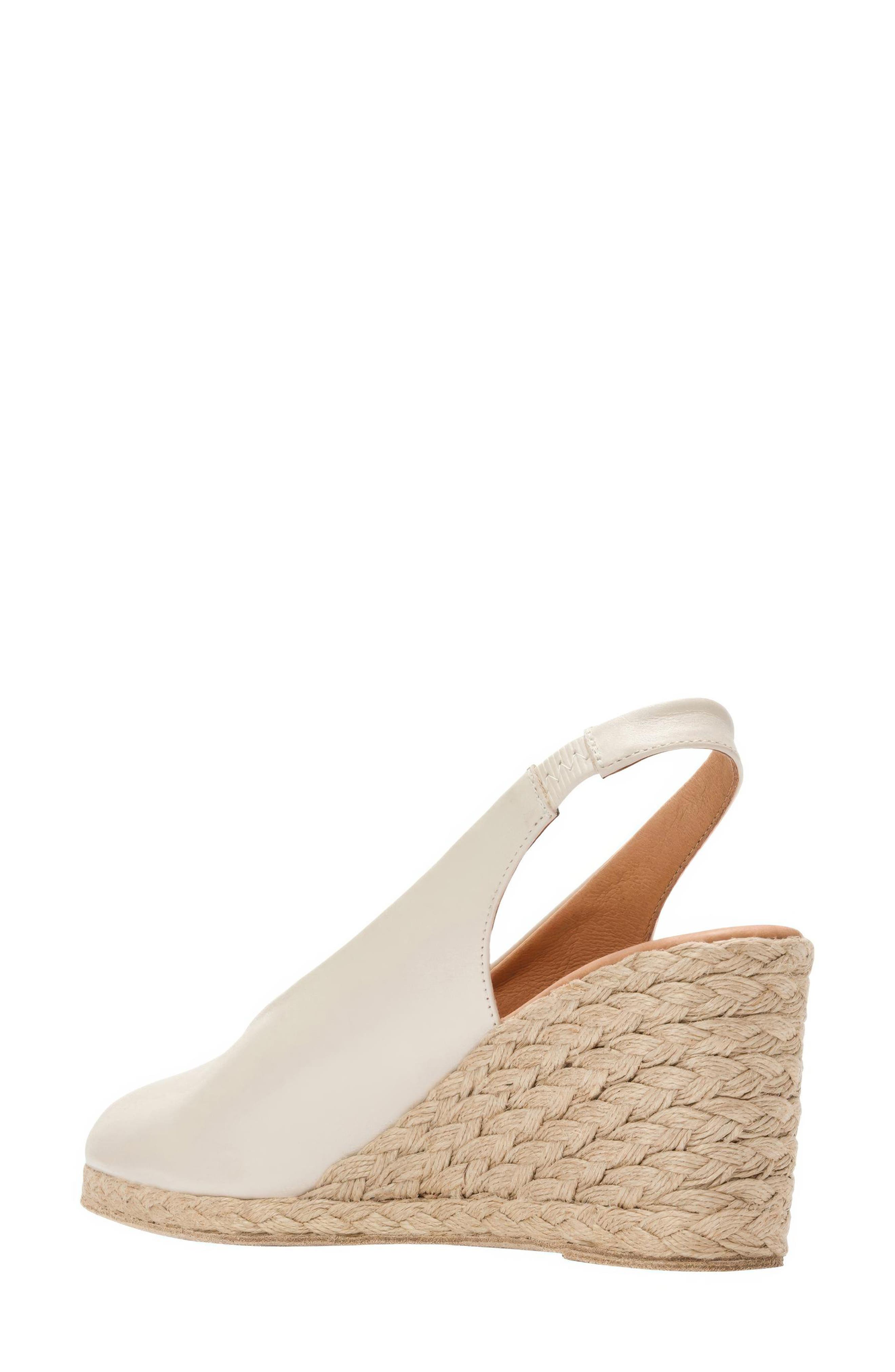 André Assous Pamala Slingback Espadrille Platform Wedge Pump, Alternate, color, Vanilla Leather