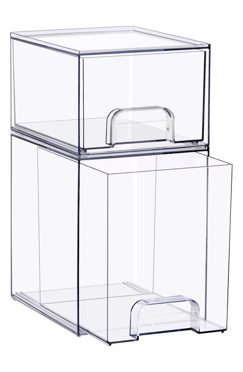 Set of 2 Stackable Acrylic Organizers