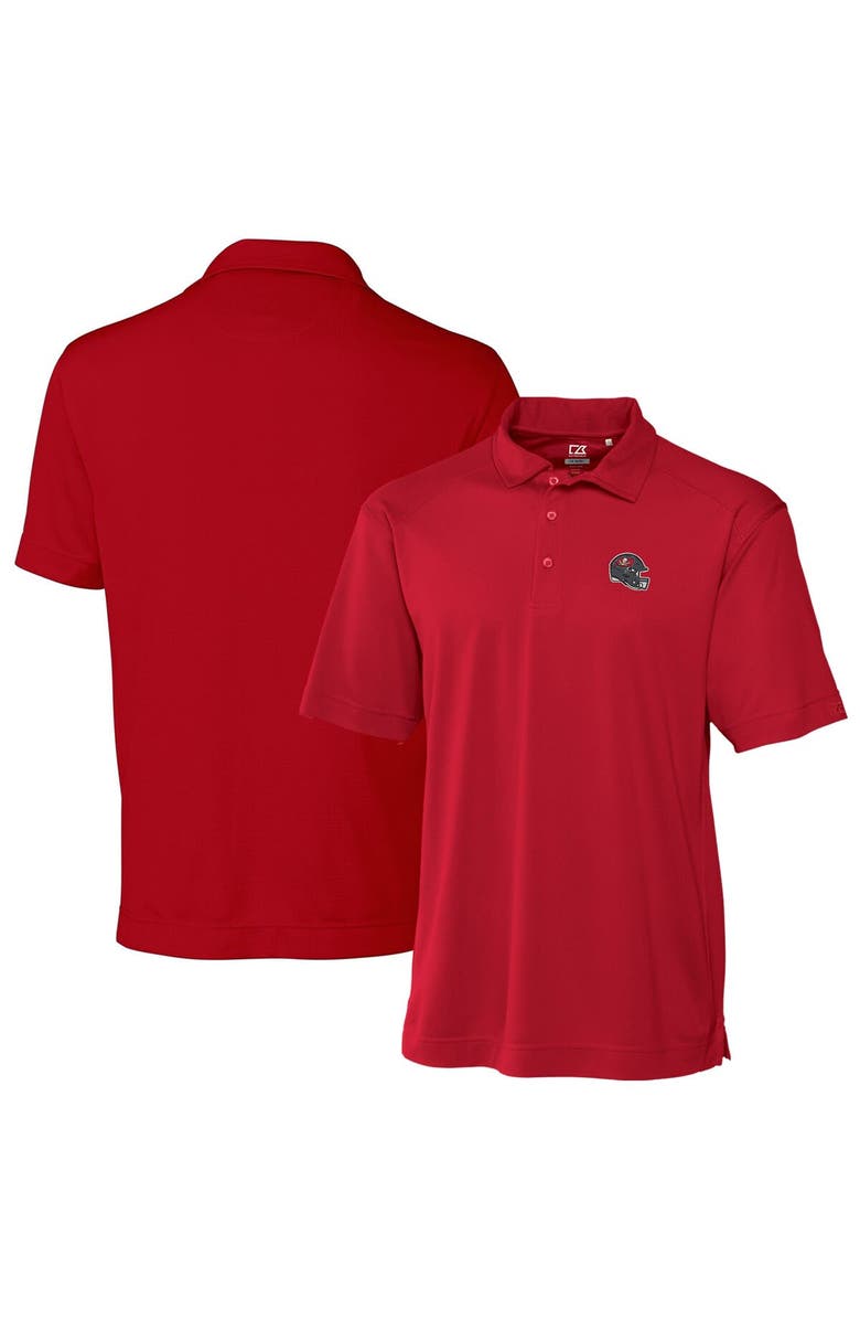Cutter & Buck Men's Cutter & Buck Red Tampa Bay Buccaneers Helmet DryTec Genre Textured Solid Polo, Main, color,