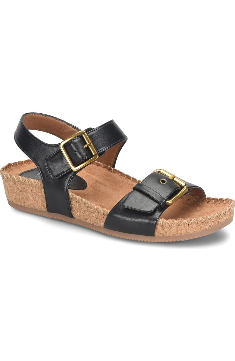 EUROSOFT Cork Wedge Sandal, Main, color,