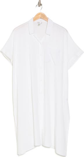 Everyday Button-Down Beach Cover-Up Tunic