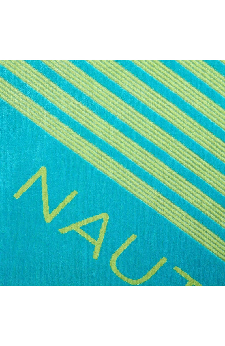 Nautica Set of 2 Cotton Blend Terry Beach Towels, Alternate, color, Bright Blue