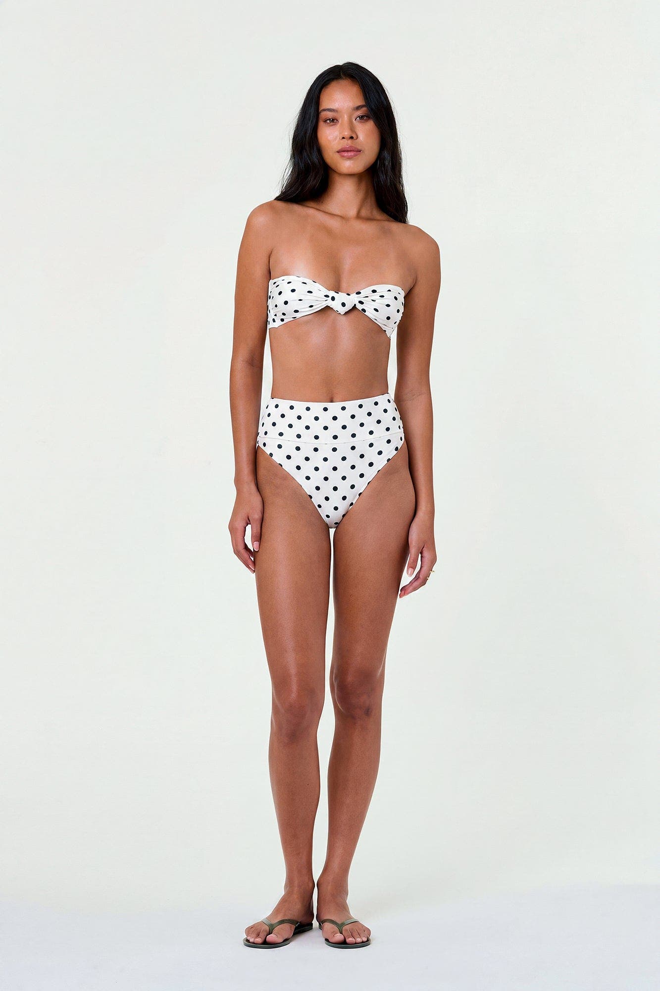 Ivory / Black Polka Dot