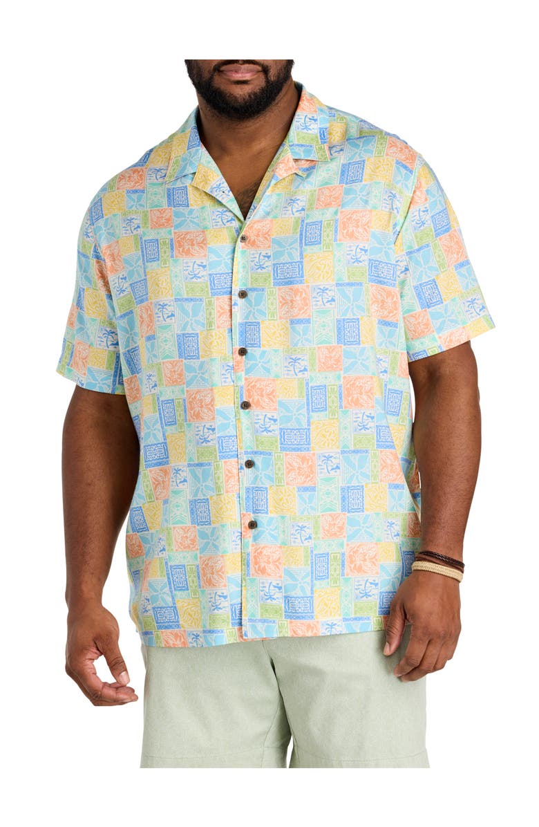 Oak Hill by DXL Big & Tall Colorful Paradise Sport Shirt, Main, color, Multi
