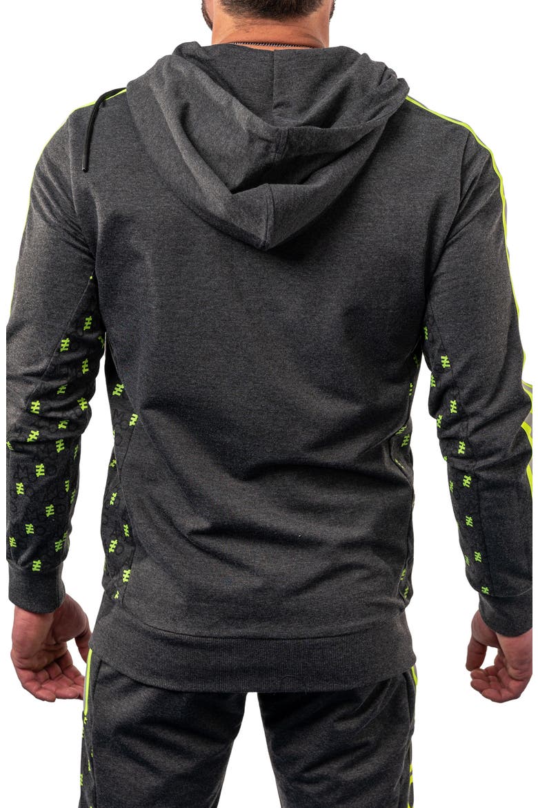 Monogram Cotton Blend Logo Zip Hoodie, Alternate, color, GREY