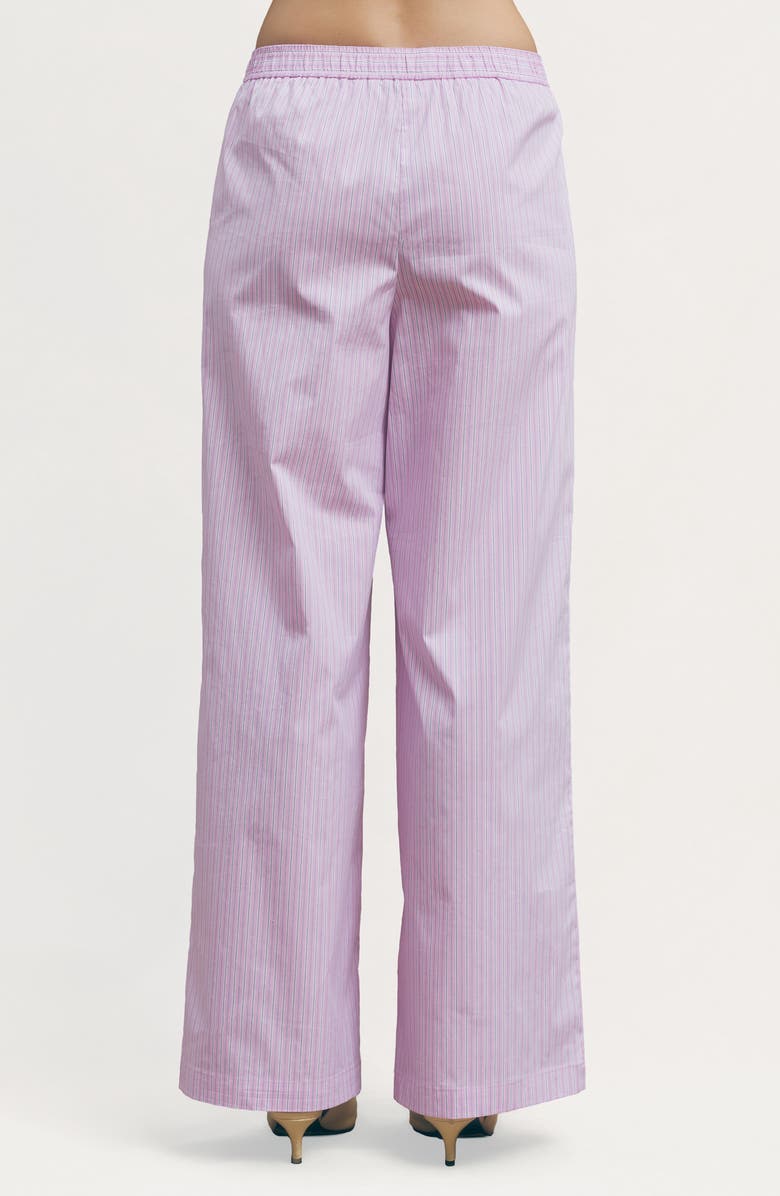 MAUDE CLUB Jasper Stripe Cotton Blend Bra Top & Pants Set, Alternate, color, Pink Stripe