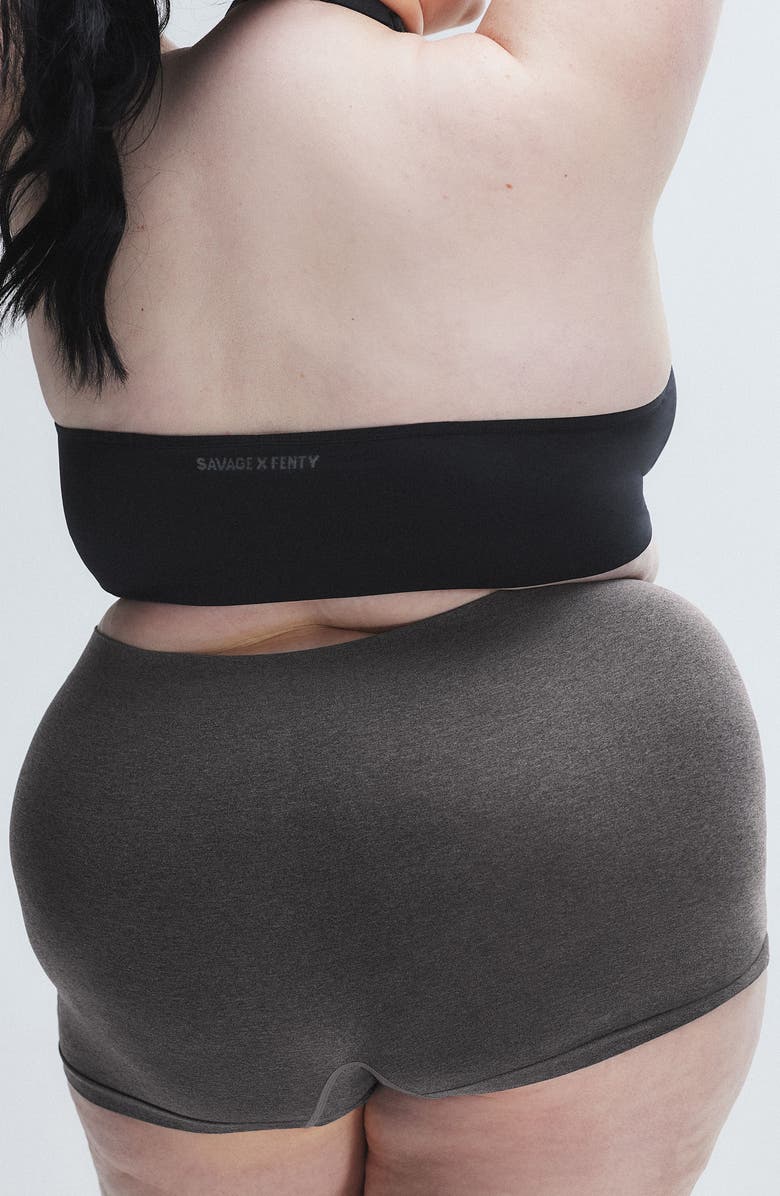 SAVAGE X FENTY Seamless Heather Boyshorts, Alternate, color, Platinum Grey