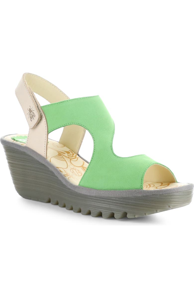 Fly London Yox Slingback Platform Wedge Sandal, Main, color, Pistachio