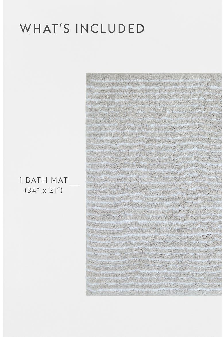 Pinstripe Cotton Bath Mat, Alternate, color, PINSTRIPE LIGHT GRAY