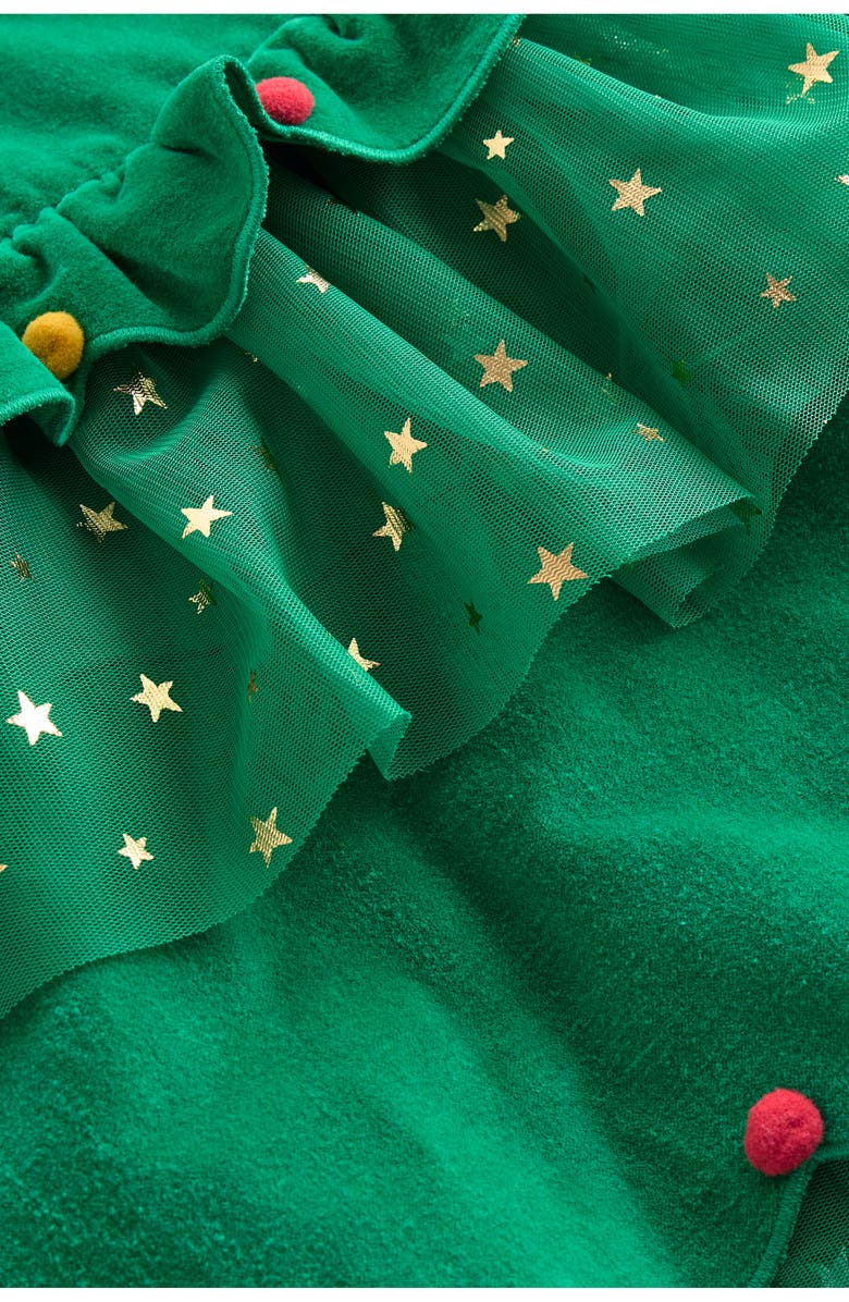 Mini Boden Kids' Christmas Tree Tiered Tulle Party Dress, Alternate, color, Shady Green