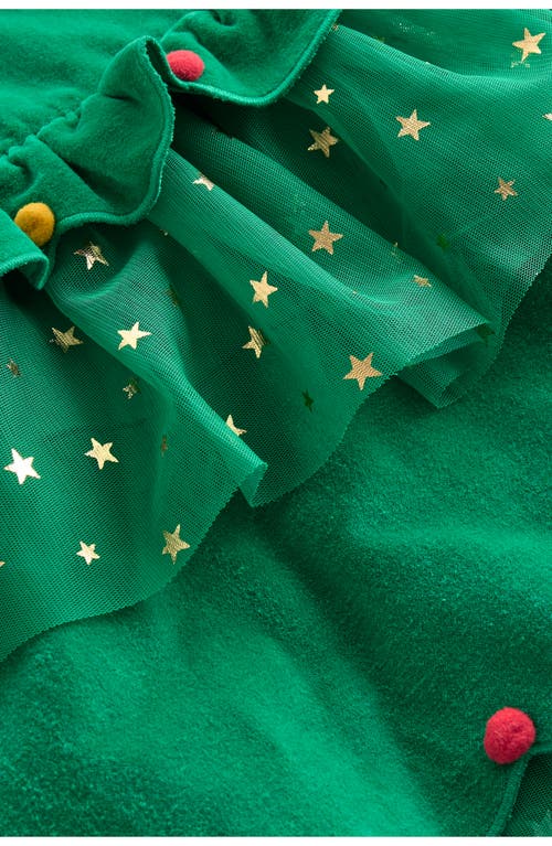Mini Boden Kids' Christmas Tree Tiered Tulle Party Dress In Green