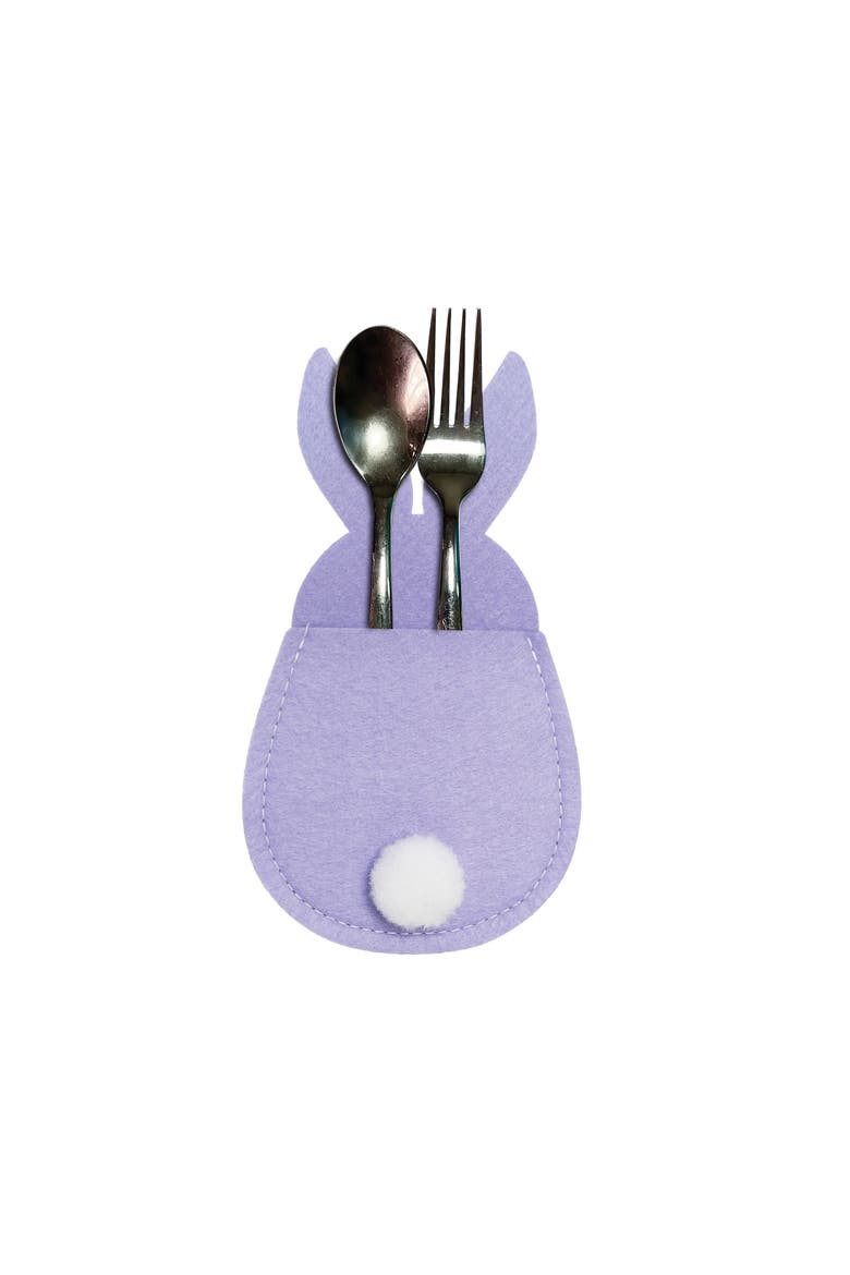 Easter Bunny Felt Utensil Sleeves, Alternate, color, Purple