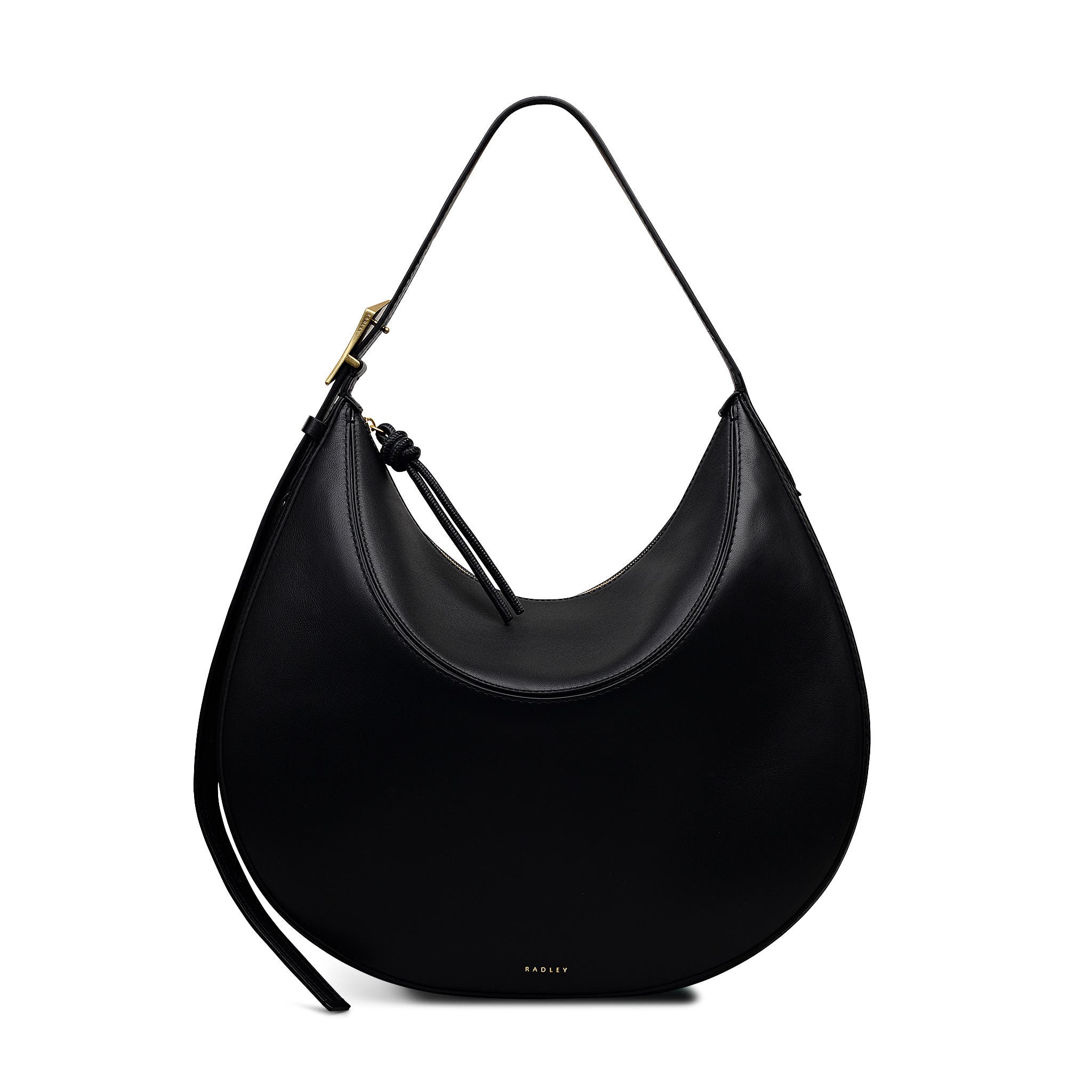 Radley Bliss Crescent Large Ziptop Shoulder Bag, Main, color, Black