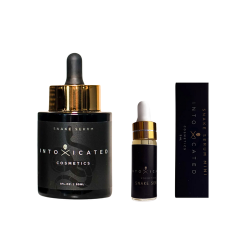 Snake Serum + Mini Snake Serum|  Full Size 1 fl oz/ 30 ml & Travel Size 0.17oz/5ml | Anti-Aging Formula with Vegan Snake Peptides | Hydrating Hyaluronic Acid | Niacinamide for Radiant Skin Repair