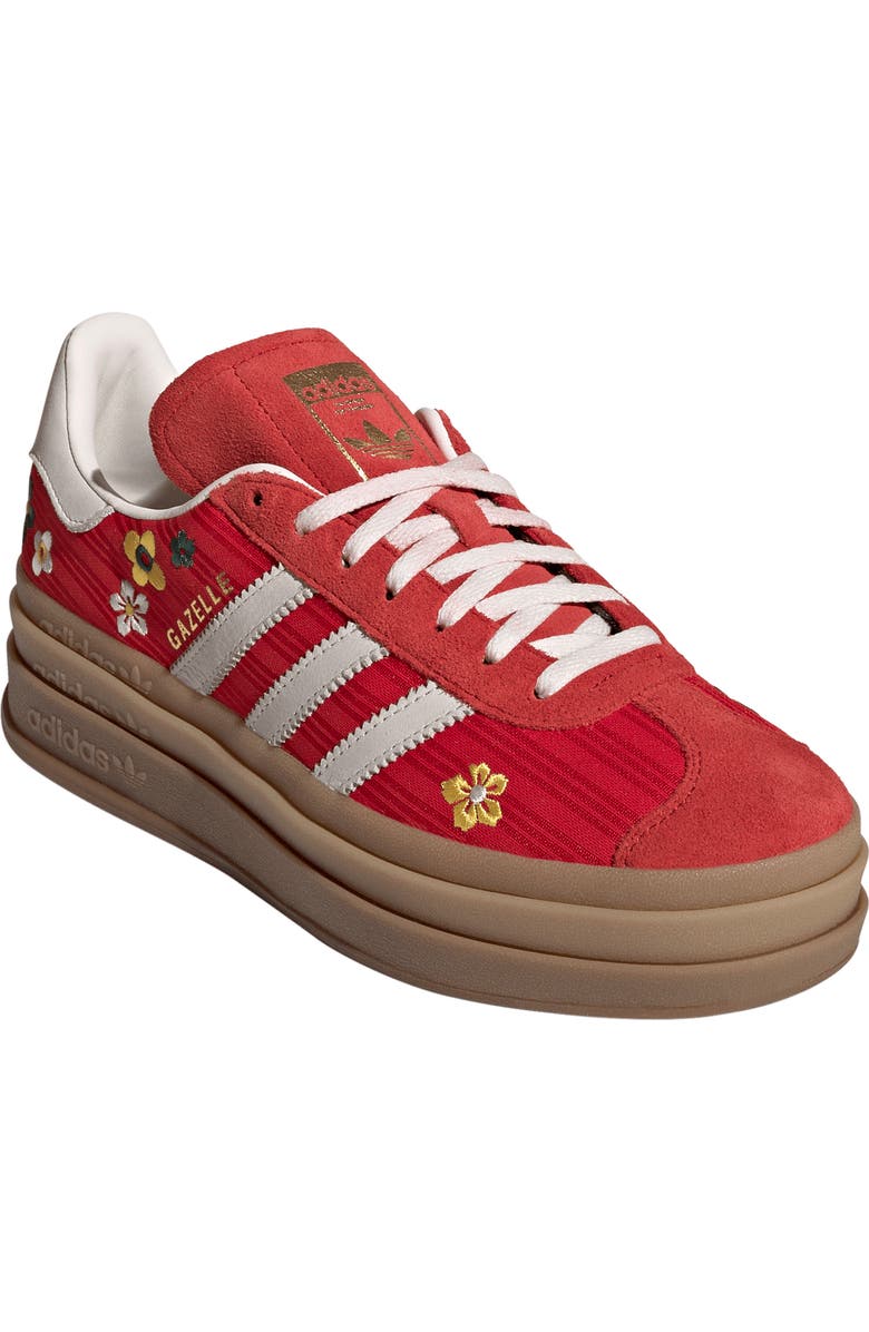 adidas Gazelle Bold Platform Sneaker, Main, color, Scarlet/ Off White/ Yellow