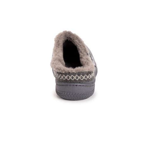 Muk Luks Jordi Genuine Suede Clog Slipper In Gray