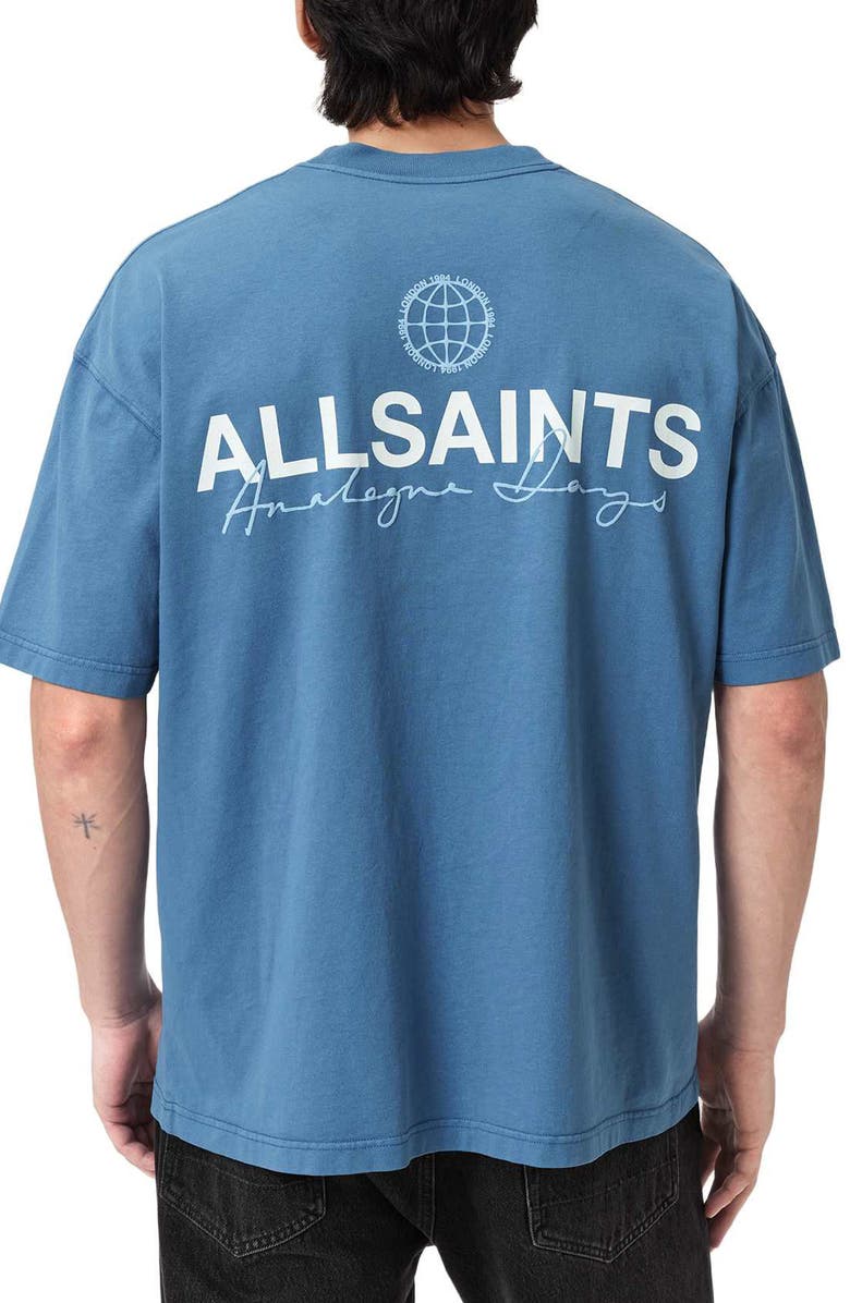 AllSaints Emblem Cotton Graphic T-Shirt, Alternate, color, Bay Blue