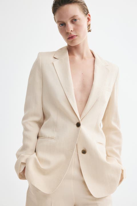 Single-Breasted Twill Blazer