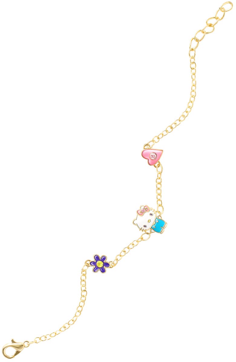 Jacmel Hello Kitty<sup>®</sup> Cubic Zirconia & Enamel Charm Bracelet & Necklace Set, Alternate, color, Pink And Gold