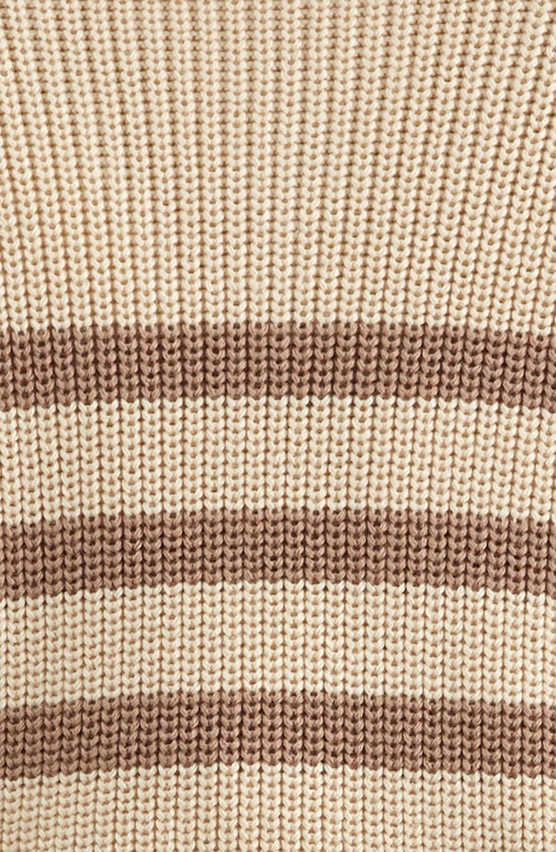 Nordstrom Stripe Quarter Zip Sweater & Joggers Set, Alternate, color, Brown Affogato - Beige Swan