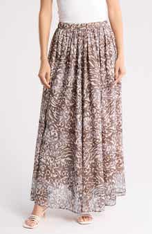 Renee C Animal Print Maxi Skirt