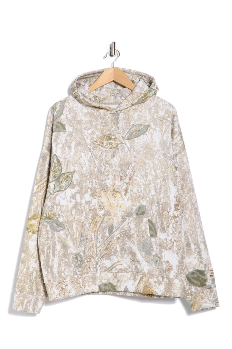 Camouflage Fleece Hoodie, Alternate, color, MUTED GREEN