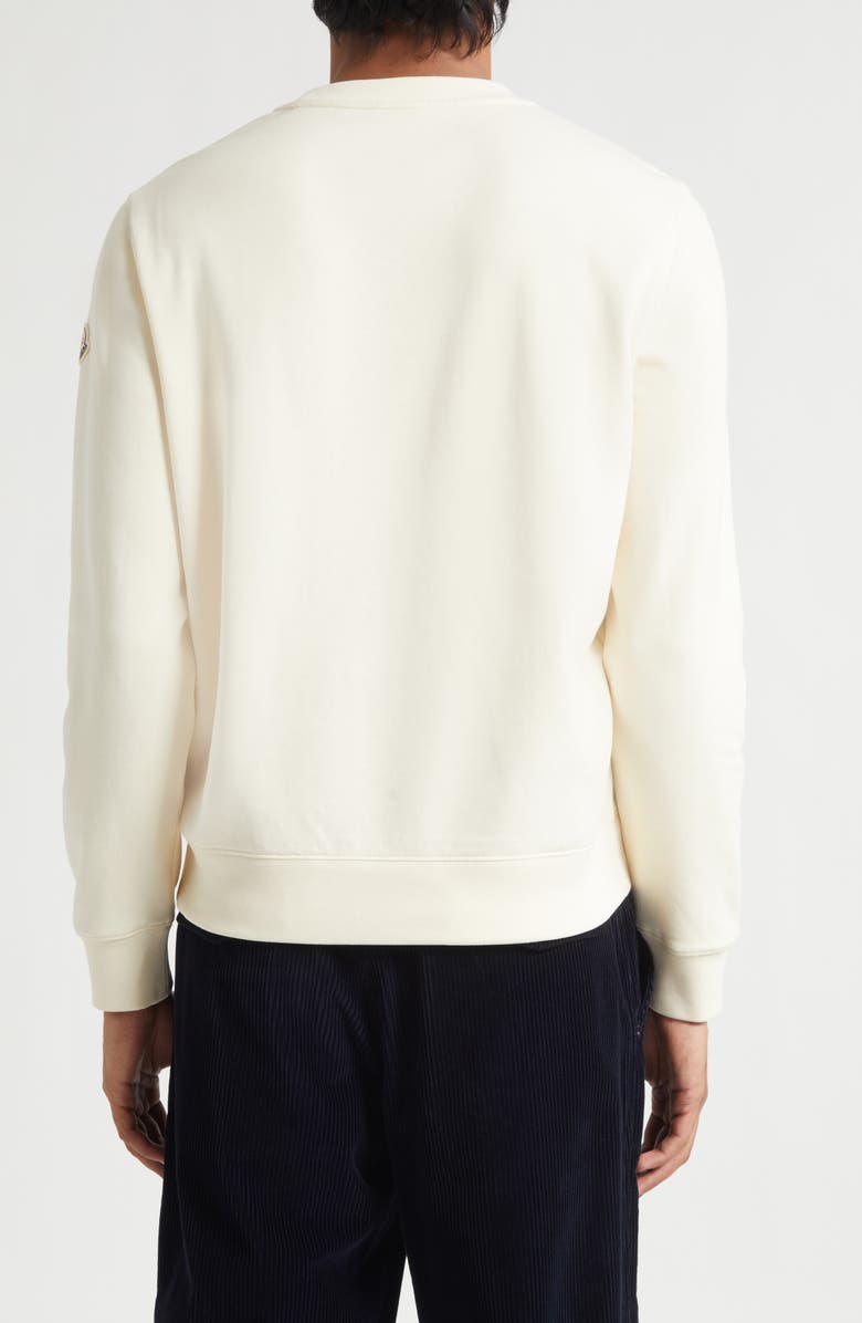 Moncler Cotton Blend Crewneck Sweatshirt, Alternate, color, Ivory