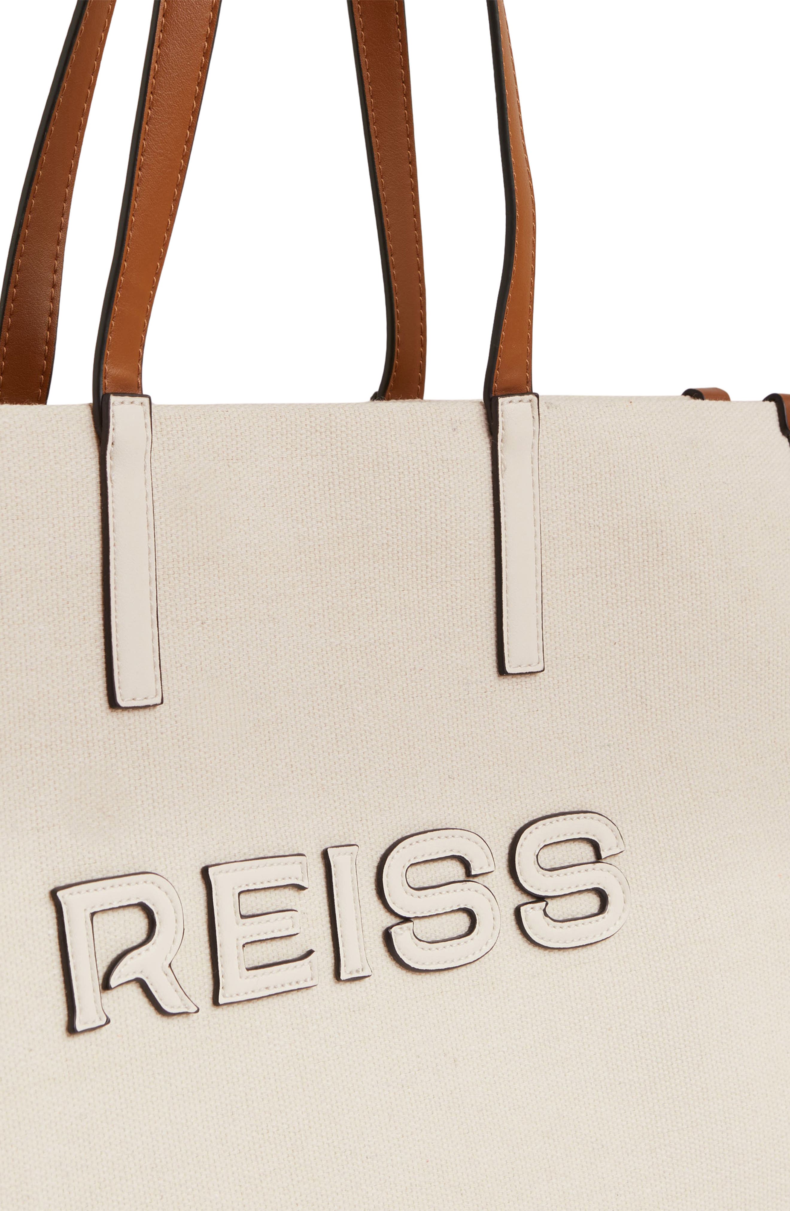 Reiss Lola Logo Canvas Tote, Alternate, color, Lolanatural