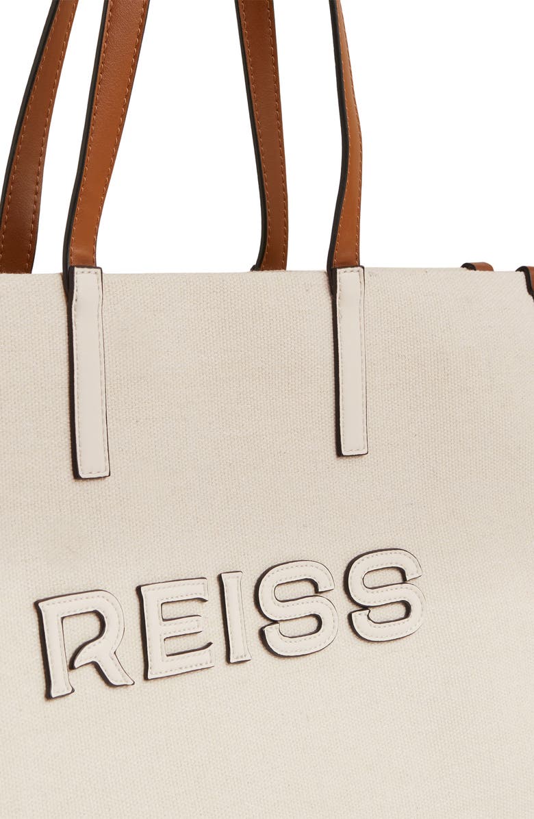 Reiss Lola Logo Canvas Tote, Alternate, color, Lolanatural
